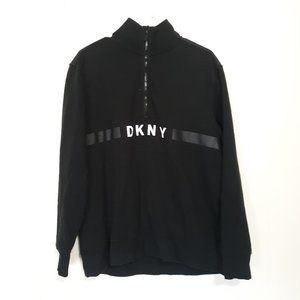 DKNY Men's Black Quarter-Zip Logo Sweatshirt